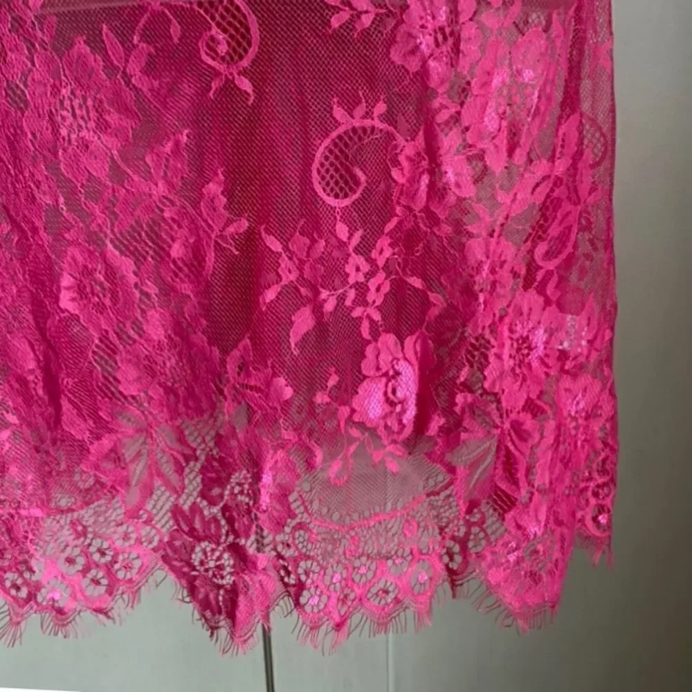 Hot Pink Lace Chemise Nightie